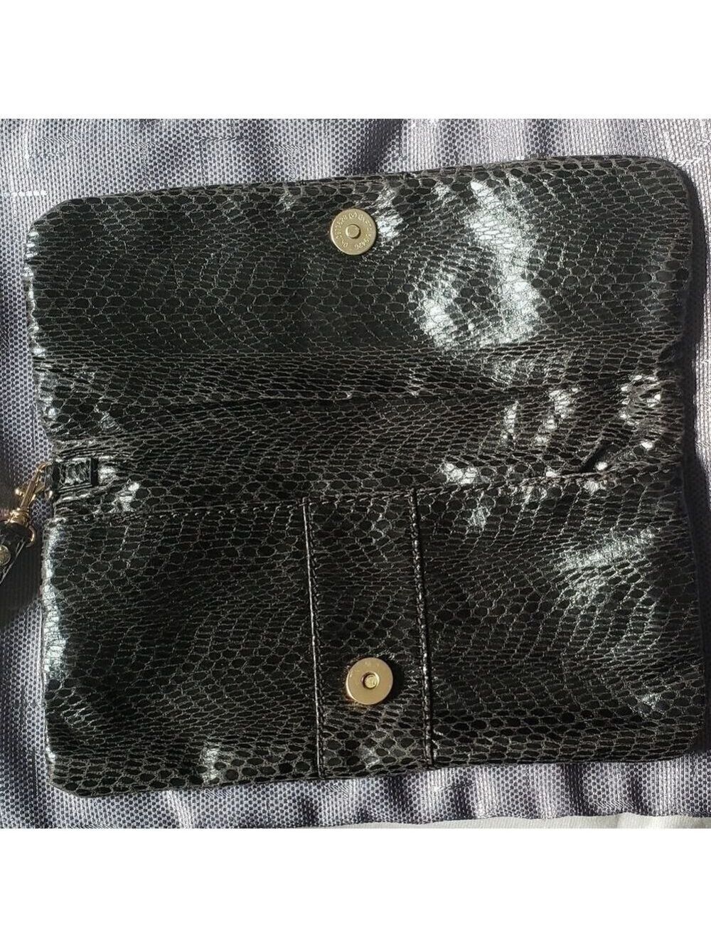 Black Leather Wristlet - Picture 2 of 5